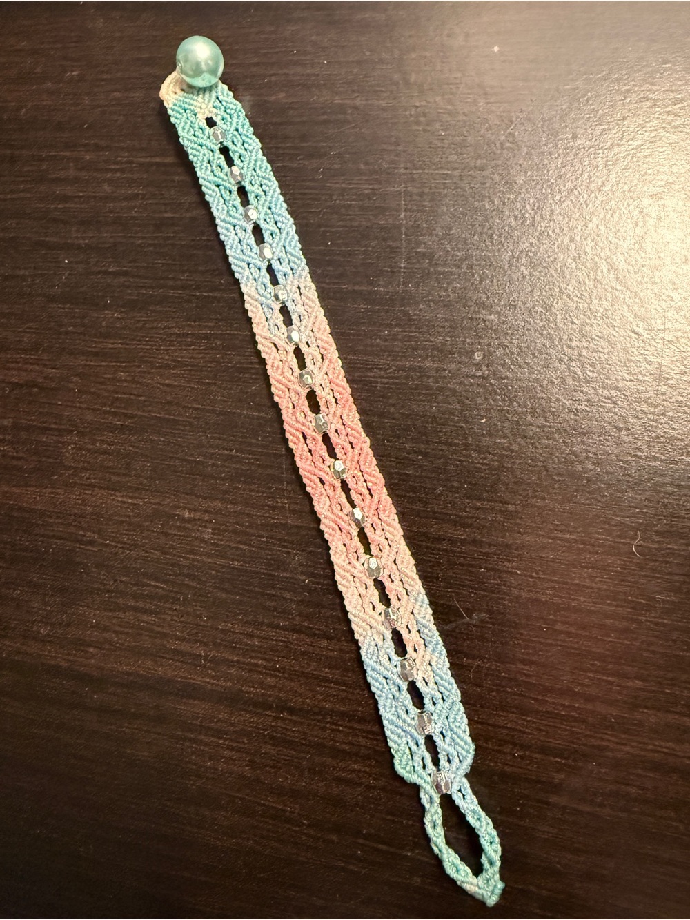 Handmade Pastel Gradient Macrame Bracelet - Multicolor